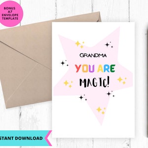 Tarjeta imprimible, primer día de la madre como abuela, tarjeta de abuela, tarjeta de felicitación, imprimible, digital, descarga