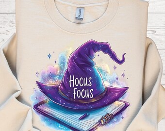 Hocus Focus ハロウィン PNG: 魔女風昇華デザイン (デジタルダウンロード)