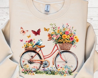 Floral Bicycle PNG: Spring Sublimation Design (Digital DTF)