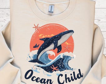 Ocean Child Whale PNG: Beachy Summer Sublimation Design (Digital Download)