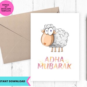 Printable Eid Mubarak Card, ADHA Mubarak Card, Eid Card, Eid Greeting Cards, Happy Eid Card, Eid Mubarak Greeting Cards, Digital, Download