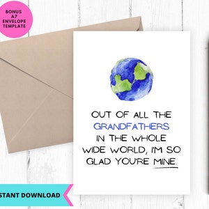 Druckbare Karte, erster Vatertag als Opa Großvater Opa Karte, alles Gute zum Vatertag, Grußkarte, bedruckbar, digital, Download