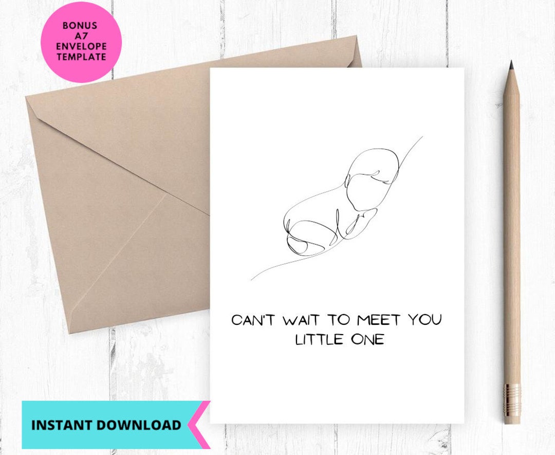 Printable Pregnancy Card, Happy Baby Shower Card, Meet New Baby Card ...