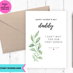 Biglietto stampabile per la festa del papà, biglietto per il pancione, biglietto per il futuro papà, biglietto per il primo abbraccio, biglietto digitale per la festa del papà