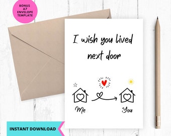 Printable Love Card, love card, long distance relationship, romantic card, valentines day, you and me, love, Printable, Digital, Download