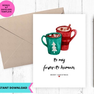 Cartão de Natal para impressão, Cartão de Feliz Natal, download instantâneo, para impressão, digital, pdf