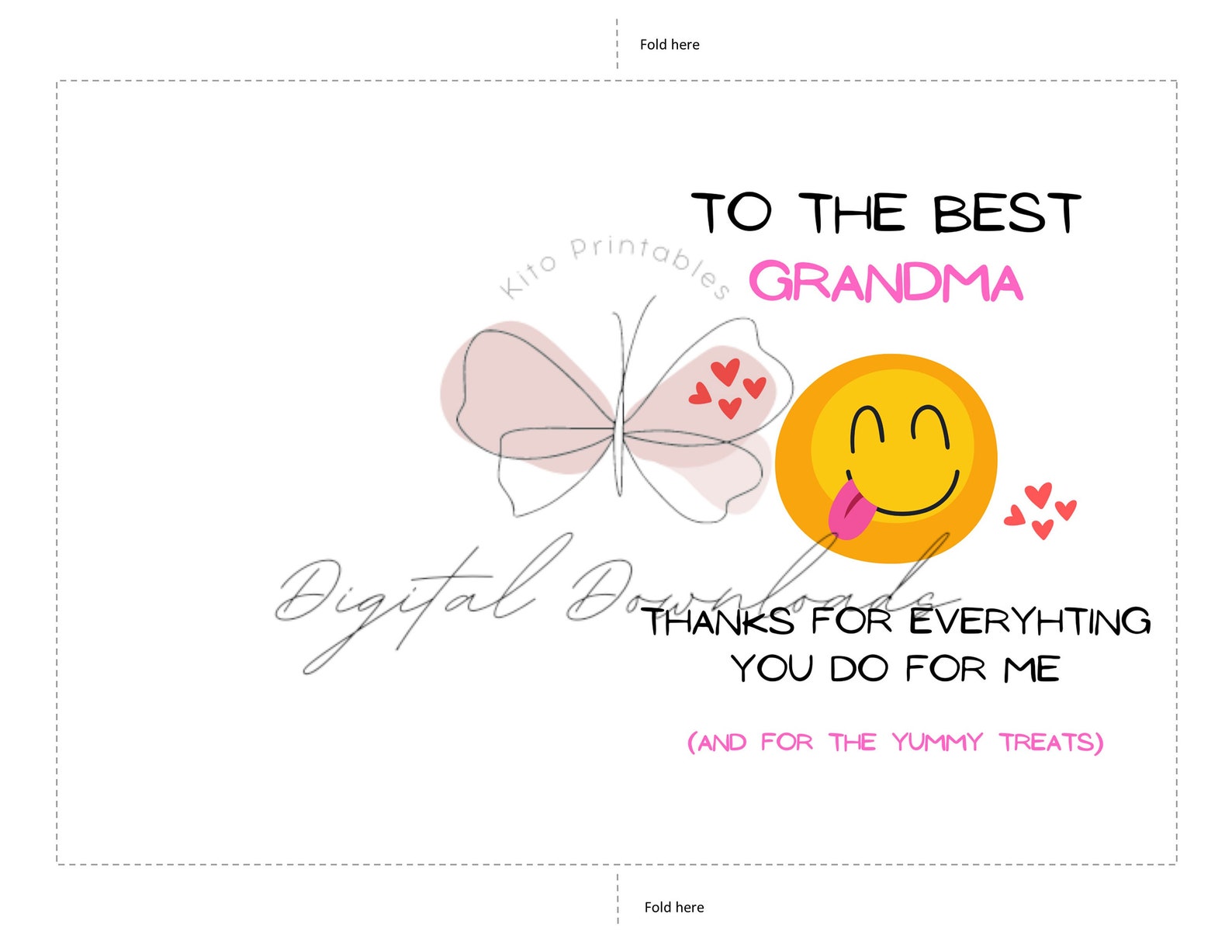 Printable Card Best Grandma Card Granny Card Grandmother - Etsy