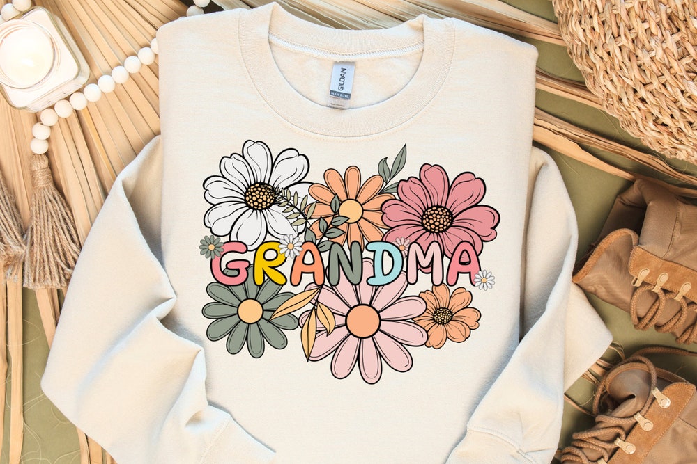 Mom Png Boho Floral Grandma Png, Grandma Flower Png, Mother'S Day Gift, Grandma Design, Mothers Day Sublimation Png, Mother Day Digital Design Gift For Grandma Men Women Prowallart