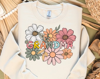 Boho Floral Grandma PNG: Mother's Day Design (Digital Download)