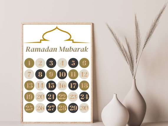 Ramadan Mubarak Kalender Countdown Eid Party Dekoration zum selbst