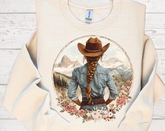 Cowgirl Floral PNG: Western Shirt Graphic (Digital Download)