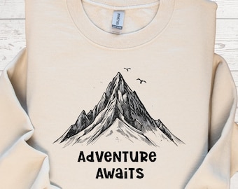Minimalist Mountain Adventure PNG: Hiking Shirt Design (Digital Download)