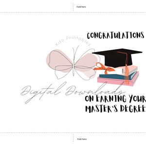 Printable Funny Graduation Card, Graduated Card, Masters Degree, Instant Download, Printable ...