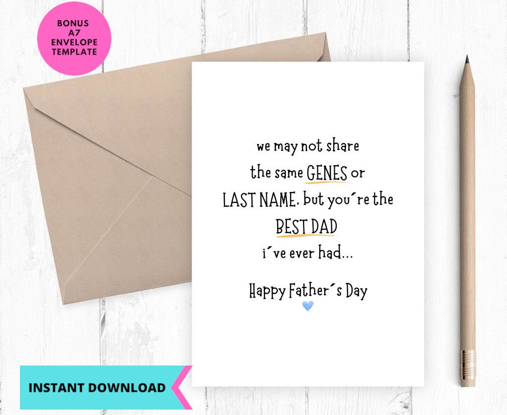 Printable Card, Funny Fathers Day Card, Happy Fathers Day, Best Step ...
