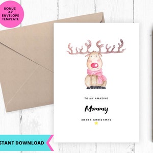 Druckbare Weihnachtskarte, Für Mama Weihnachtskarte, sofort-Download, bedruckbar, Digital, pdf