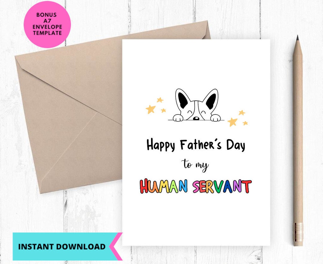 Printable Fathers Day Card From Dog, From Dog Card, From Pet to Dad ...