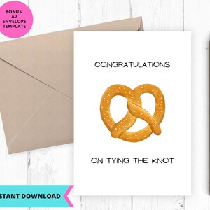 Printable Wedding Card, Printable Wedding Card, TYING THE KNOT Card, Happy Wedding Card ...