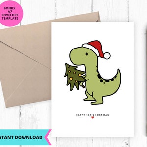 Cartão de Natal para imprimir, Primeiro cartão de Natal do bebê, download instantâneo, para imprimir, digital, pdf