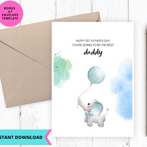 Printable Card, First Fathers Day Card, Happy Fathers Day, Best dad, Greeting Card, Printable, Digital, Download