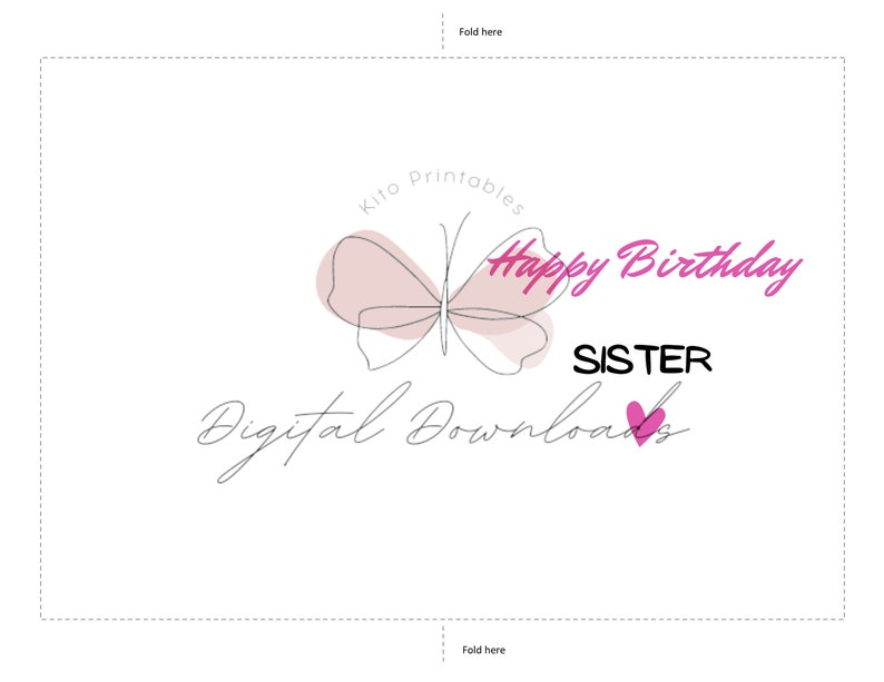 Printable Birthday Card, Lovely Birthday Card, Sister Birthday Card ...