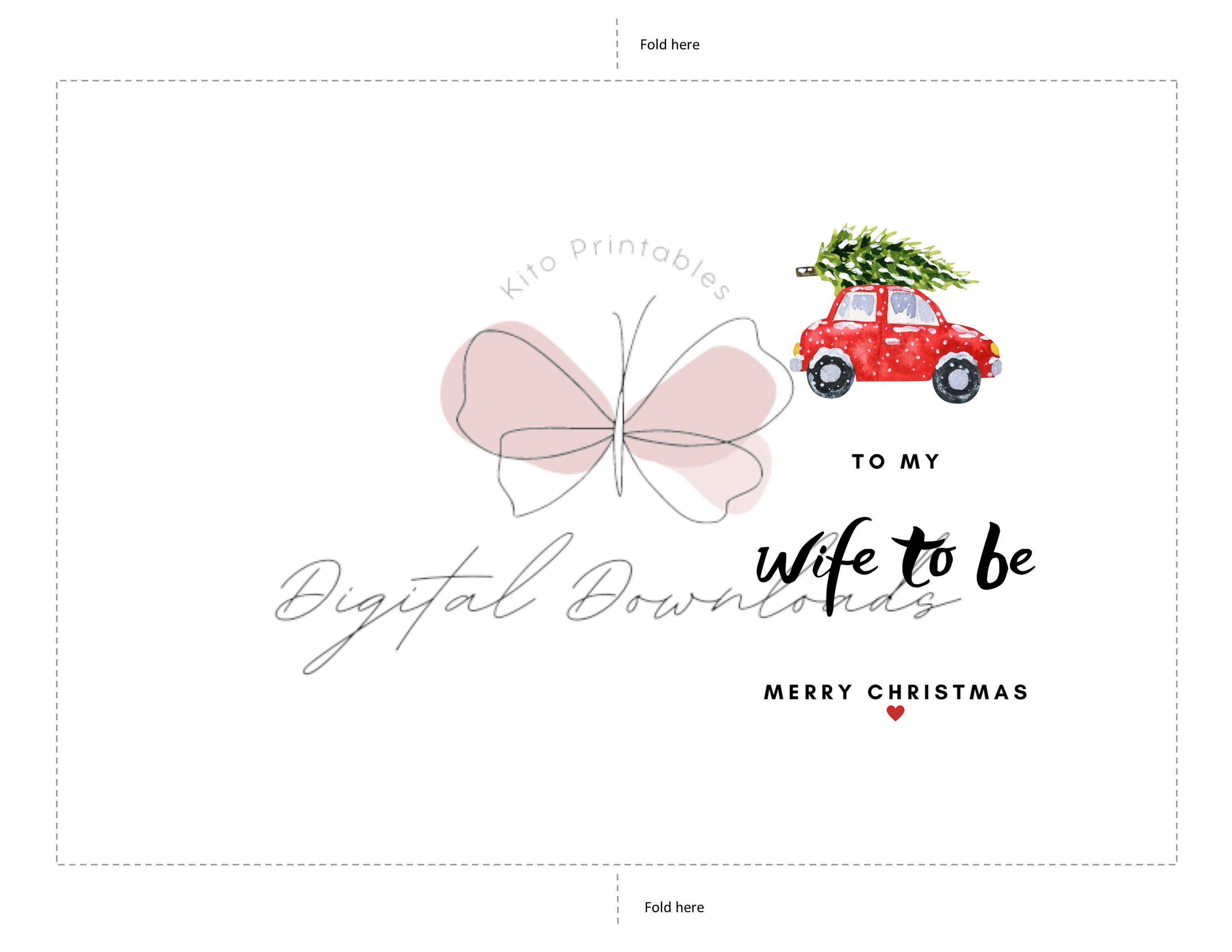 Printable Christmas Card, for Wife to Be Christmas Card, Instant ...