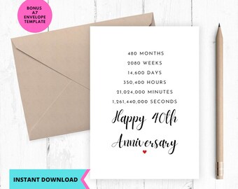 Tarjeta del 40.º aniversario: Números clave (descarga digital)