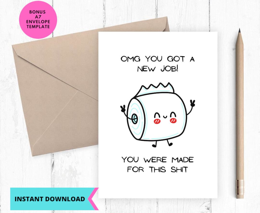 Printable New Job Card, New Job Card, You Got a New Job Card, Instant