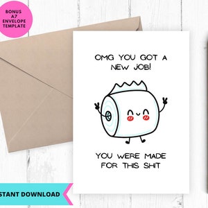Printable New Job Card, New Job Card, you got a new job card, instant download, Printable, Digital, pdf