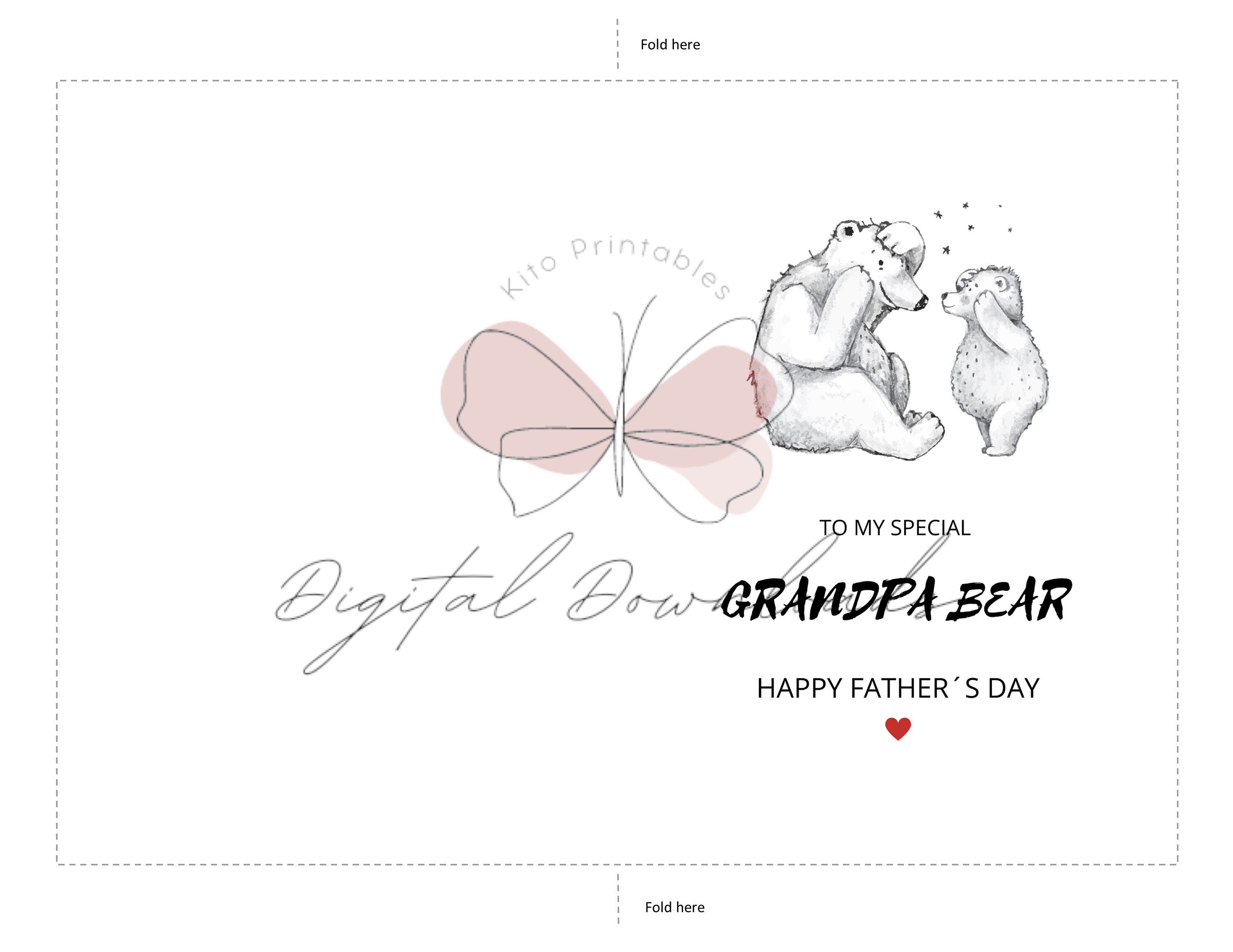 Printable Card, Funny Grandfathers Day Card, GRANDPA BEAR, Grandad ...