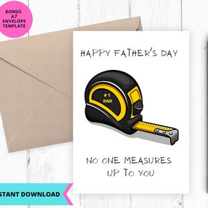 Biglietto stampabile, biglietto divertente per la festa del papà, nessuno è all'altezza di te, biglietto di auguri, stampabile, digitale, scaricabile