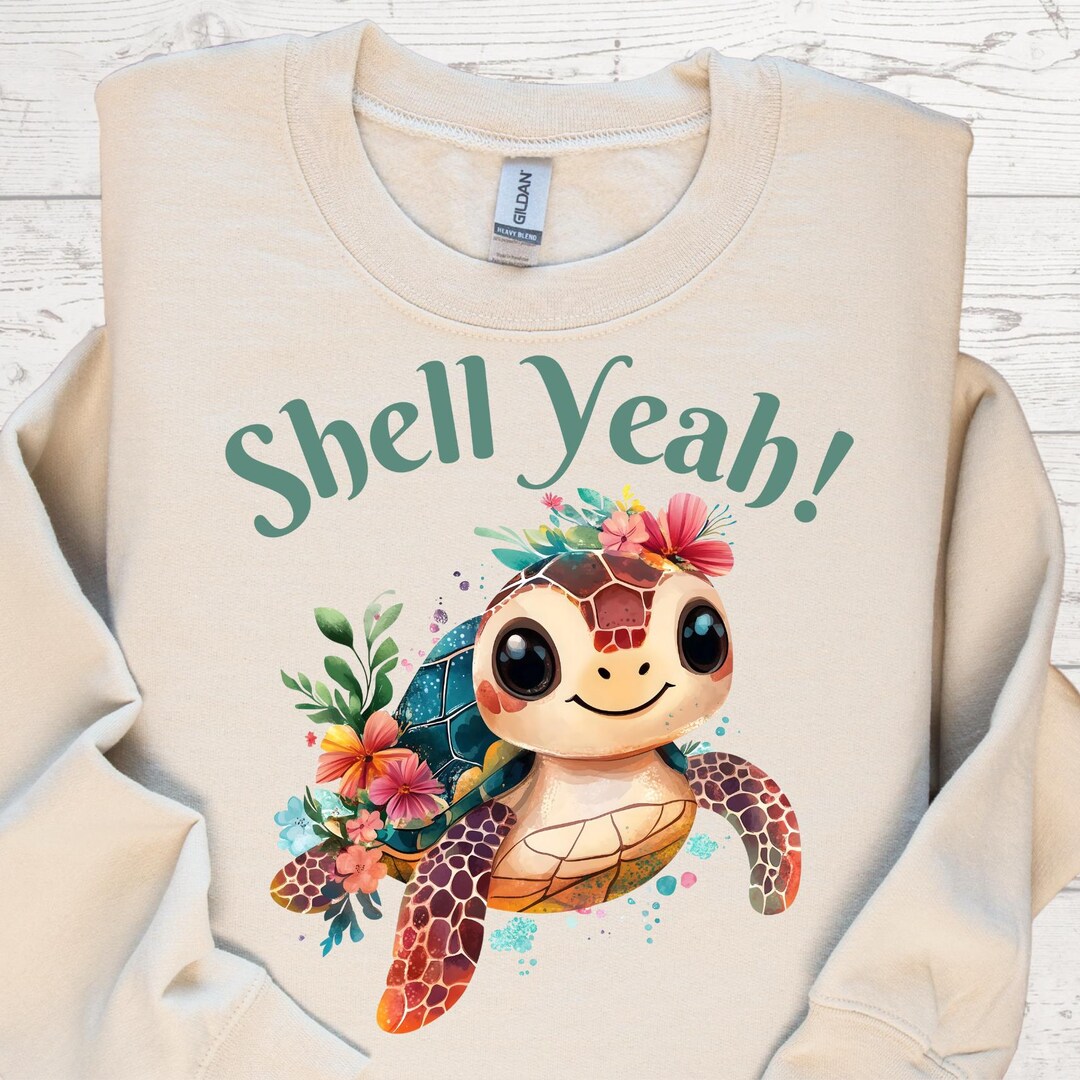 Sea Turtle Png, Shell Yeah PNG – Cute Floral Turtle Summer Sublimation ...