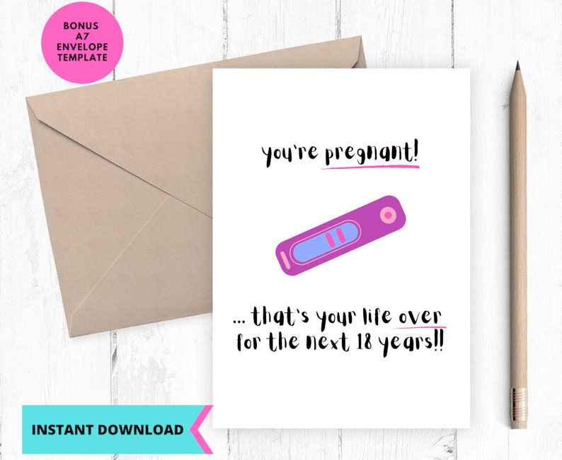 Printable Pregnancy Card, Happy Baby Shower Card, You Are Pregnant Card ...