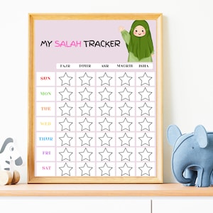 Druckbare Gebetstracker für Kinder, Salah Checkliste für muslimische Kinder, sofortiger Download, Printable, Digital, pdf, Ramadan beten