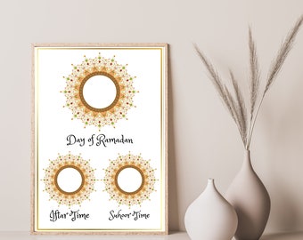 Ramadan Iftar Suhoor Tracker: Printable Eid Calendar (Digital Download)