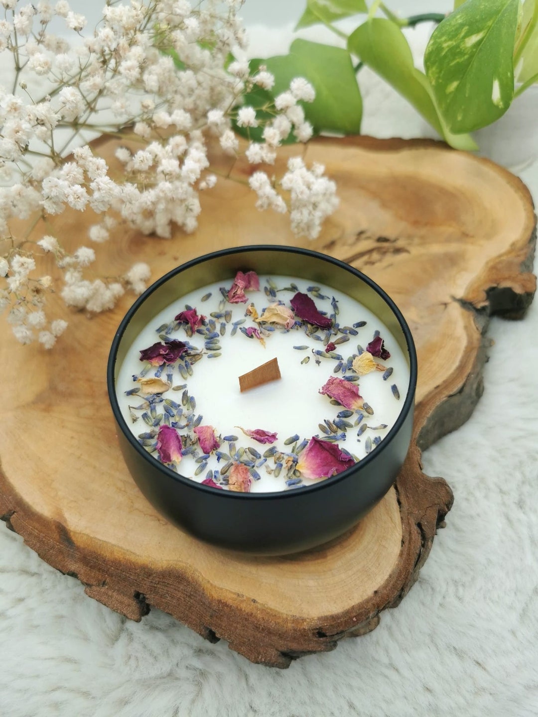 Handmade Soy Candles With Dried Flowers Scented Ceramic Mug - Temu