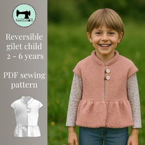 Chaleco infantil | Patrón en PDF para niños de 2 a 6 años: Divertido y fácil de hacer | Instrucciones y videotutorial