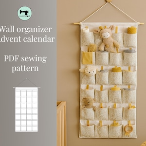 Digital Sewing Pattern Wall Organizer / Advent Calendar – DIY Hanging Storage – Printable Pattern A4/A0 – Baby Room Organizer