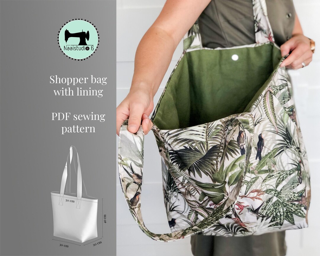 Shopper-Tasche mit Futter PDF-Nähmuster einfach zu nähen mit