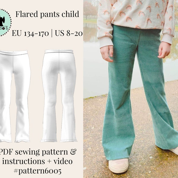Flare broek patroon Etsy Nederland