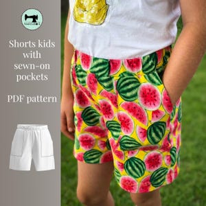 Naaipatroon kinder shorts PDF | Zomer korte broek patroon | Elastische taille | Beginner naaien | Maat 134-170