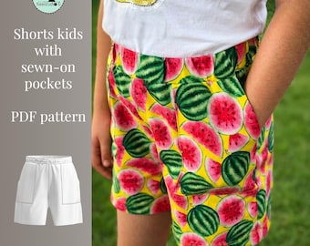 Kids Shorts Sewing Pattern PDF | Summer Shorts Pattern | Elastic Waist | Beginner Friendly | Sizes 8-20