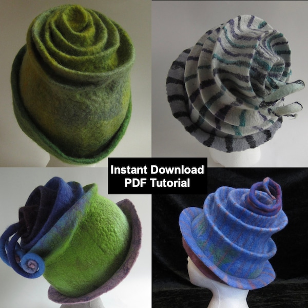 Concertina Hat Felt-making Tutorial PLUS Bonus PDF - How to Buy or Make a Hat Block - Instant Download PDFs