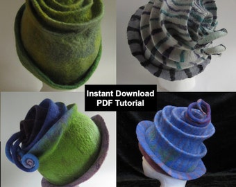 Concertina Hat Felt-making Tutorial PLUS Bonus PDF - How to Buy or Make a Hat Block - Instant Download PDFs