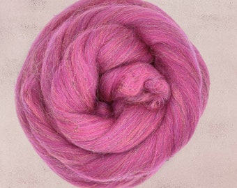 Glitzy Raspberry - Add Some Sparkle To Your Next Project With This Glitzy Merino and Nylon Wool Blend, Ideal For Spinning, Weaving & Felting