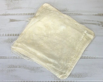 A Grade Mulberry Silk Hankies, Bombyx Silk Hankies, Undyed / White, Perfect for Felting, Spinning, Paper Making and Other Crafts