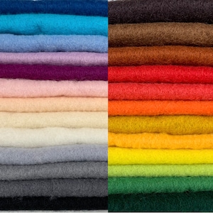 Merino Prefelt - 100%, 21 Mircron, Fine Merino, Needle-punch Prefelt, A3 and A4 Sizes, Wide Range Colours, Perfect For Wet & Needle Felting