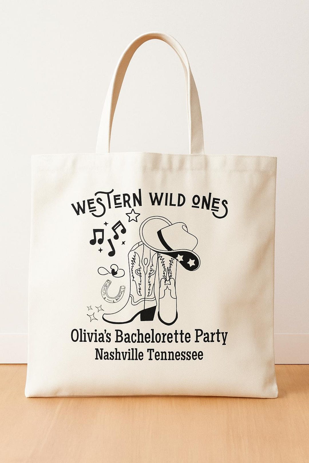 Western Bachelorette Tote Bag • Nashville Cowgirl Party Favor • Custom ...