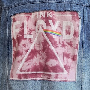 Kurtka jeansowa Pink Floyd Made to Order z psychodeliczną grafiką tie-dye