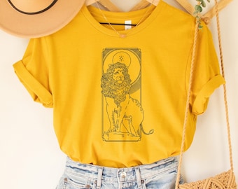 Leo Astrology Illustration Shirt | Leo Shirt | Leo Birthday Gift | July Birthday Gift | August Birthday Gift | Zodiac Tee | Big three tshirt