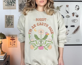 Earth Sign Astrology Sweatshirt | Taurus, Capricorn Gift | Zodiac Sweatshirt | Retro Vintage Sweatshirt | Astrology Virgo Gift Birthday